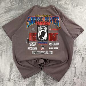 Snake River Yamaha Bike Night 2012 Graphic T-Shirt Brown Mens Large